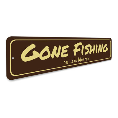 Gone Fishing Aluminum Sign