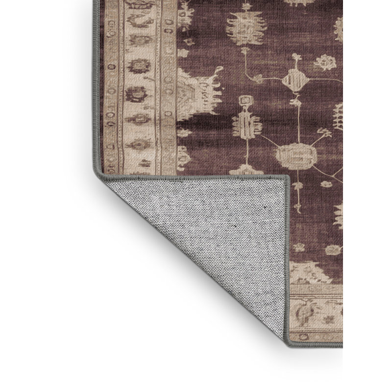Tapis gris lavable à la machine, Rectangulaire 2 pi x 3 pi
