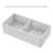 Whitehaus Reversible Double Bowl Fireclay Kitchen Sink with Grid: Three Edge Frame, Plain Front Apron