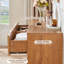 Ensemble de 3 meubles cannelés pour chambre à coucher : une commode à 6 tiroirs de 122 cm et deux tables de chevet à 2 tiroirs.-1091131066-1091131069
