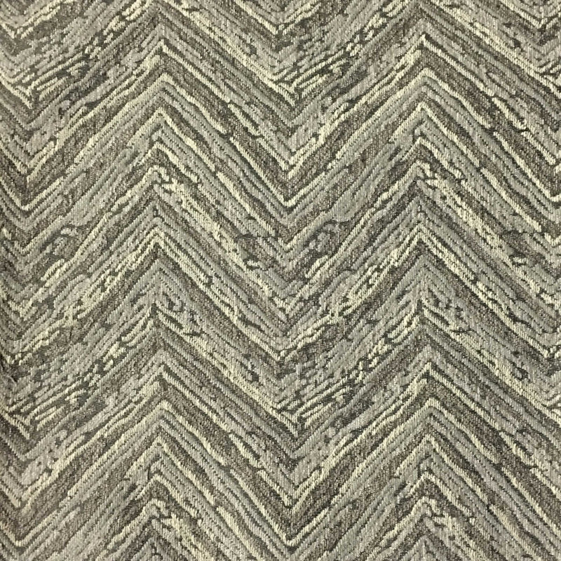 Union-Norwich Chevron Pattern Heavy Chenille Fabric, Driftwood