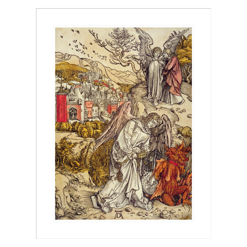 «Angel with the Key of the Abyss» par Albrecht Dürer, impression giclée sur cadre, H 29,5 po x l 22,85 po