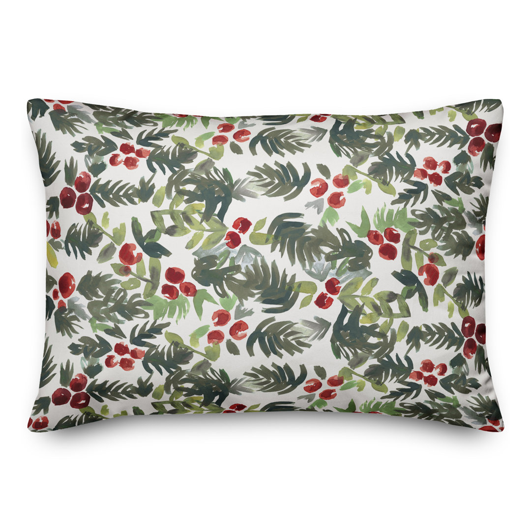  Watercolor Holly Lumbar Pillow Designs Direct Creative Group