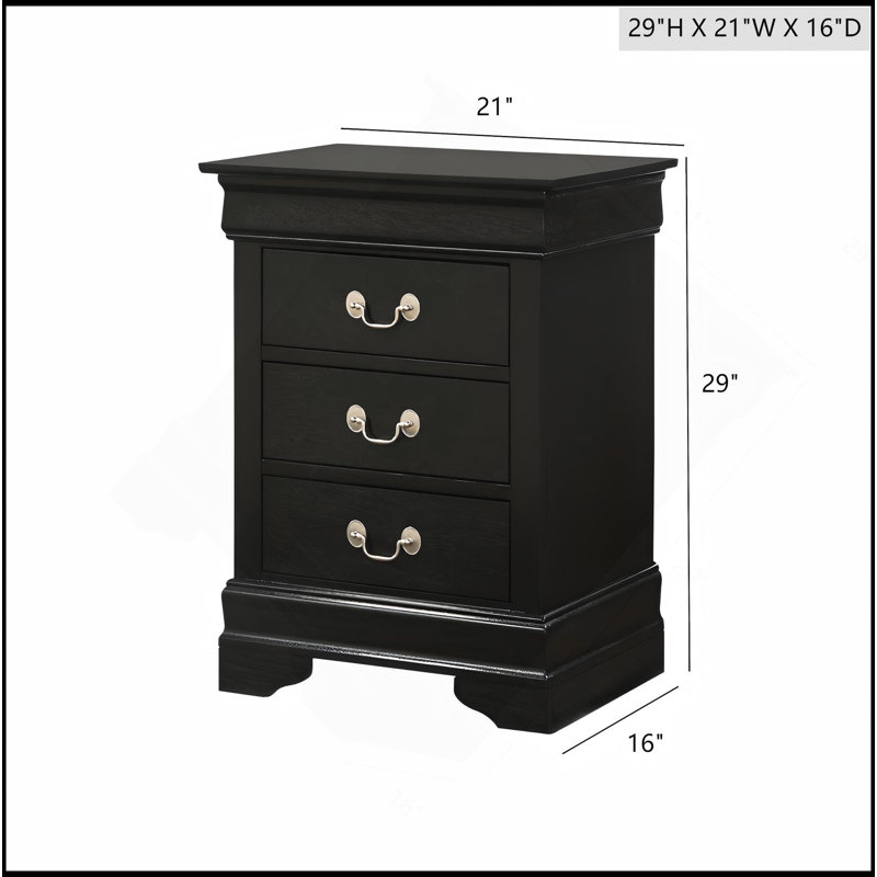 Table de chevet charmante avec une élégance intemporelle, Noir