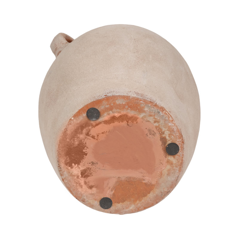Sagebrook Home 19" Weathered Terracotta Vase, Ivory/Natural, 19" H x 12" W x 10" D