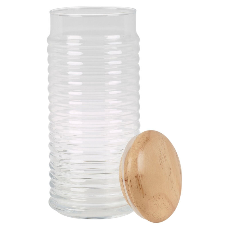 Glass Jar - Set of 2, 18cm H x 15cm W x 15cm D