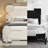 Full Size Boucle Bed Frame, Cloud Upholstered Platform Bed with Height Adjustable Headboard & Soft Rounded Corners, No Box Spring Needed, Noise Free, Easy Assembly-1273559801