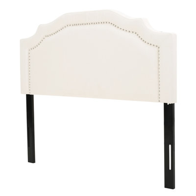 Tête de lit élégante pour lit grand et double, avec accents de boutons et tête de lit en fer noir, cadre de revêtement doux