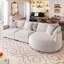 Canapé modulaire en tissu chenille 3 pièces 105 po avec méridienne incurvée et 3 coussins décoratifs 105 po-1794313369