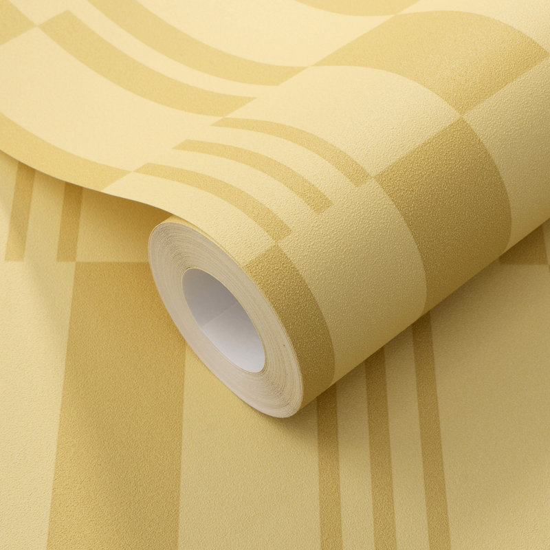 Papier peint rayé soleil, Yellow