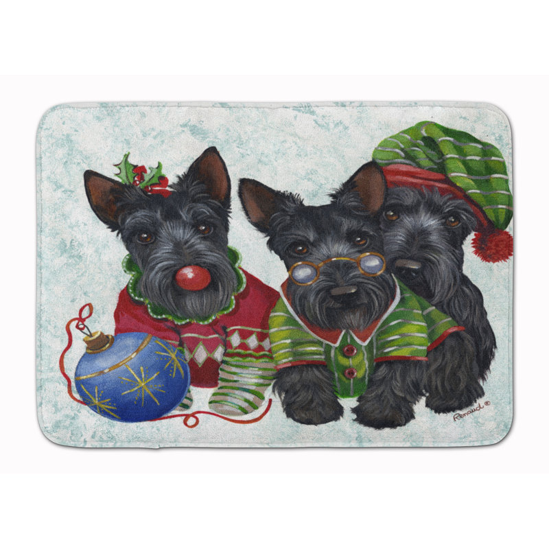 Tapis pour salle de bain Scottish Terrier Christmas