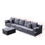 Canapé modulaire Cloud avec porte-gobelets, 6 sièges, velours côtelé, siège profond pour s'étirer librement - siège surdimensionné en velours côtelé, pas d'assemblage-555599329-555599260-555599263