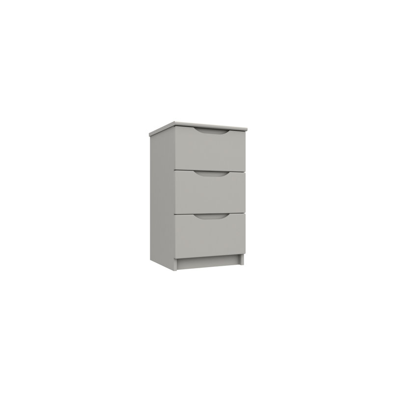 Alianys 38.3cm W Bedside Table, Light Grey Gloss