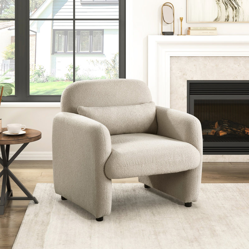 Chaise d'appoint Taupe Boucle, Taupe