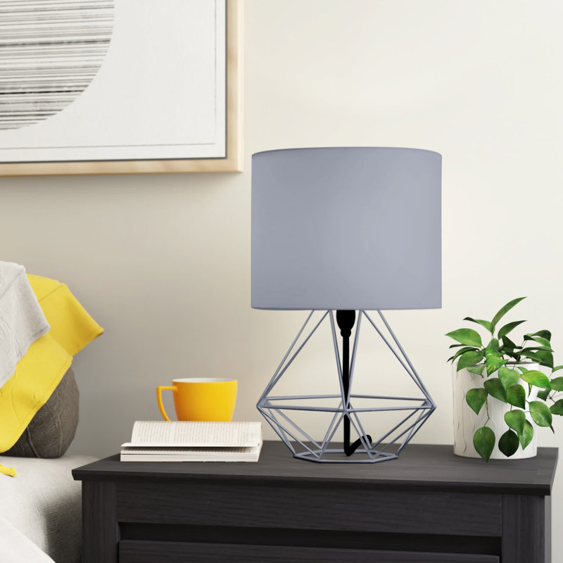 Bartelt Metal Table Lamp, Grey Base/Grey Shade, G, Yes