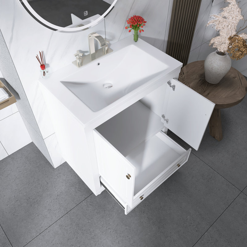 Meuble-lavabo sur pied 30 po avec lavabo en céramique