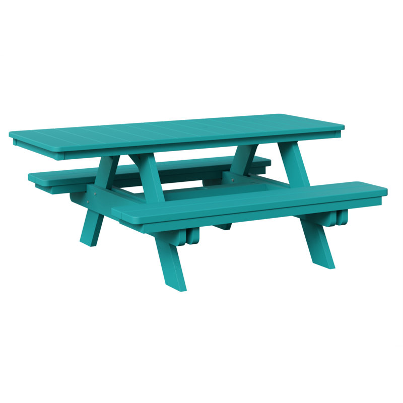 Berlin Gardens Ada Rectangular Picnic Table, Aruba Blue