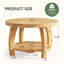 Table basse 31,5 "en bois massif avec rangement, table centrale à 2 niveaux avec motif mosaïque, facile à assembler-1405026885