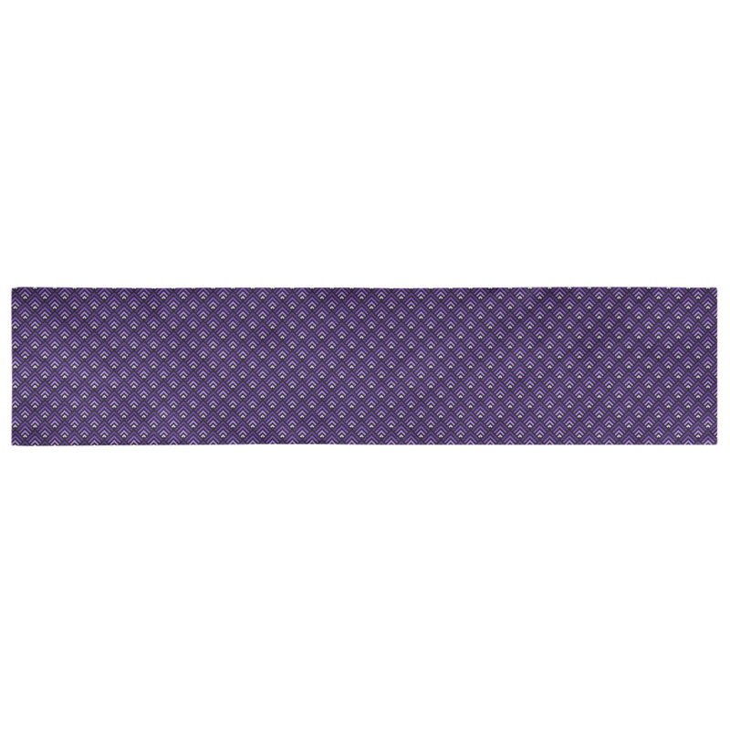 Chemin de table géométrique Avicia, 73,5 po x 17,5 po, Noir / Mauve, Coton
