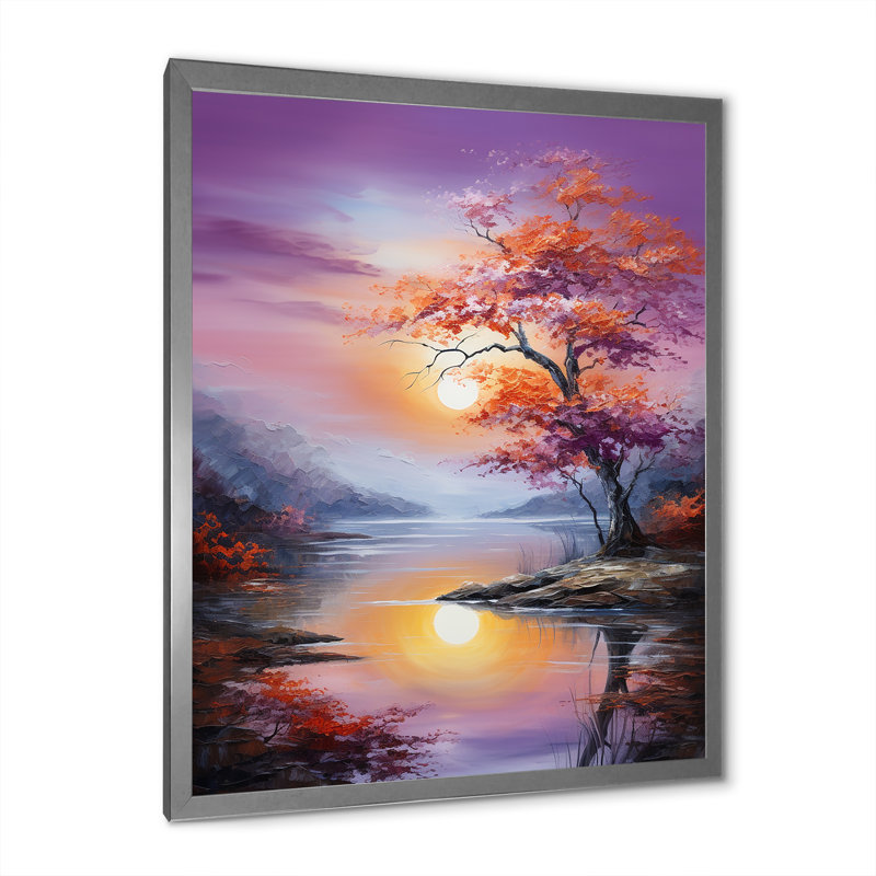 Art liquide de lever de soleil, Cadre photo argenté, H 32 po x l 24 po x P 1 po