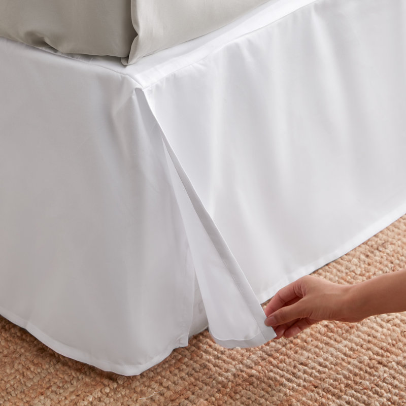 Pleated Bed Skirt, Full, White