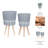 Hand-Painted Resin Planters with Beech Wood Legs, Indoor & Outdoor Decorative Plant Stands for Patio, Living Room, Garden, and Home Décor, Set of 2-400475355-400475348