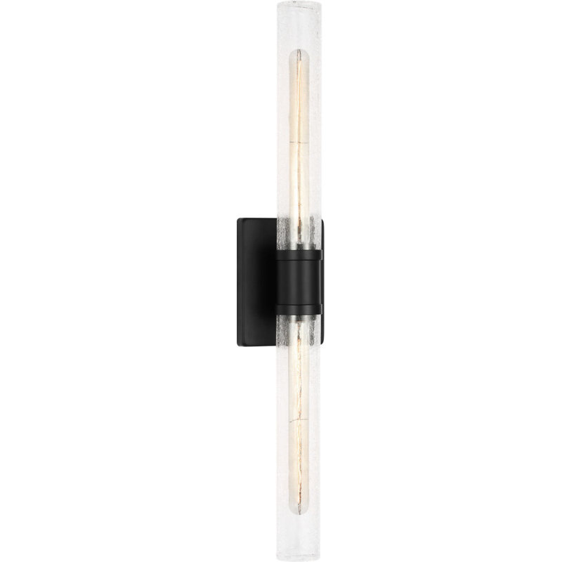 Keaton Two Light Vanity, 30" H x 5" W x 3.63" D, Crackle, Midnight Black