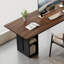 Bureau en bois de pin noir foncé et noyer foncé-858657788