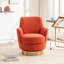 Fauteuil pivotant en velours orange pour chambre à coucher Siège confortable avec capacité de poids de 300 lb