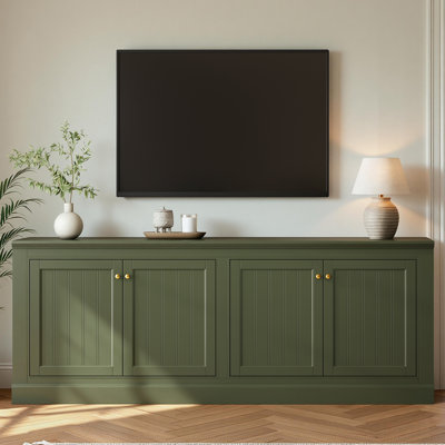 72" W Large Farmhouse Sideboard Buffet Cabinet With Barn Doors & Adjustable Shelves