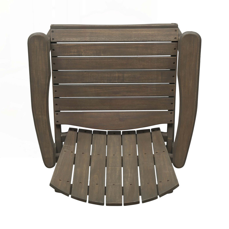 Outdoor Acacia Wood Adirondack Dining Chairs, Gray