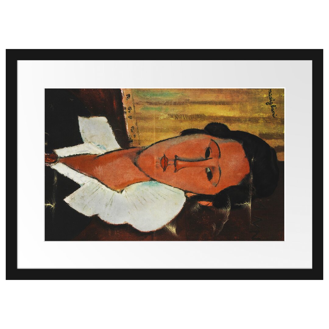 Gerahmter Kunstdruck Portrait of Hanka Zborowska von Amedeo Modigliani