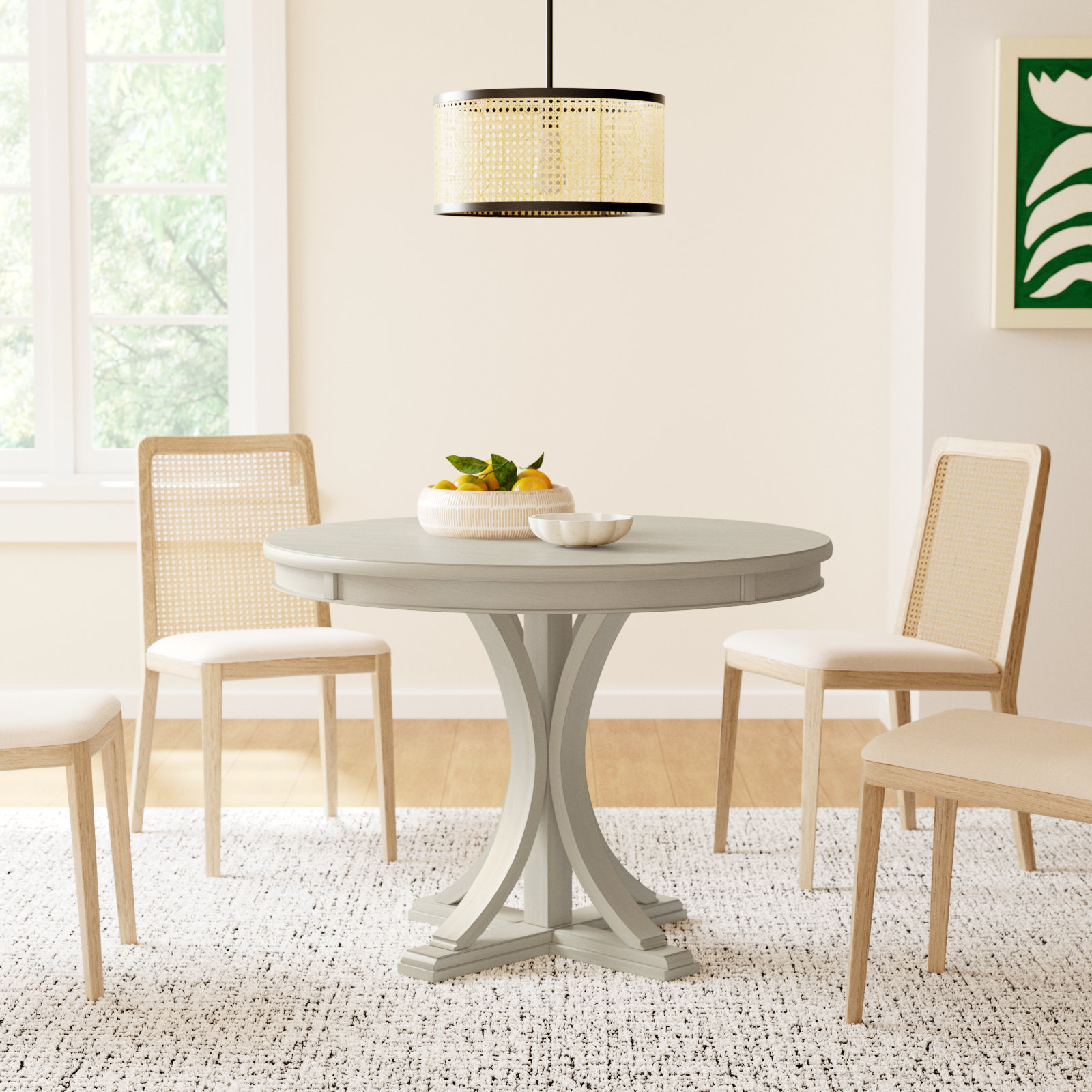 Helena Round Wood Pedestal Dining Table