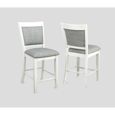 Chaise rembourrée en lin de style campagnard avec repose-pieds, ensemble de 2, pour salle à manger et bar modernes