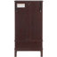 Vitrine en cerisier foncé avec tablettes flexibles, 2 portes, 1 tiroir, illuminé, présentoir de rapport rétro en métal - cerisier, tablettes réglables, ampoule incluse, poignée