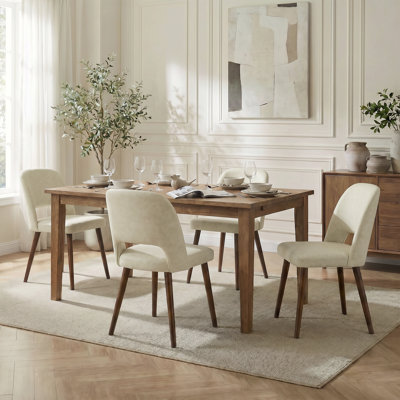 Ensemble de 2 chaises d'appoint rembourrées en similicuir avec pieds en bois massif pour salle à manger