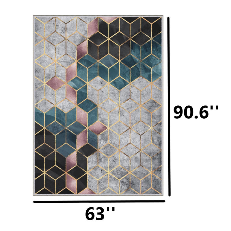 Toimi Geometric Indoor Rug, Rectangle  5'3" x 7'6.6" 