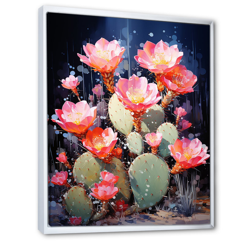 " Cactus Raspberry Reserve I ", White Floater Framed, 32" H x 16" W x 1" D