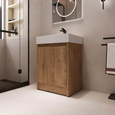 Karimah 24.07'' Single Bathroom Vanity with Resin Top