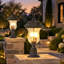 Lampadaire d'extérieur avec base pour pilier, lampe d'extérieur résistante aux intempéries pour cour de jardin