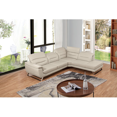 Angellina Leather L-Shaped Sectional