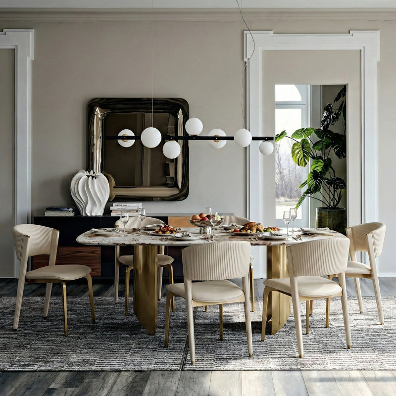 Table de salle à manger Dashona, Doré, L 37,4 po x L 78,74 po