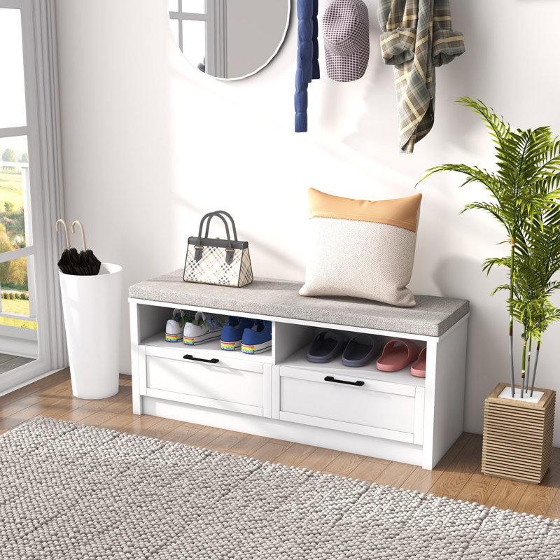 Mitsugi Linen Upholstered Storage Bench