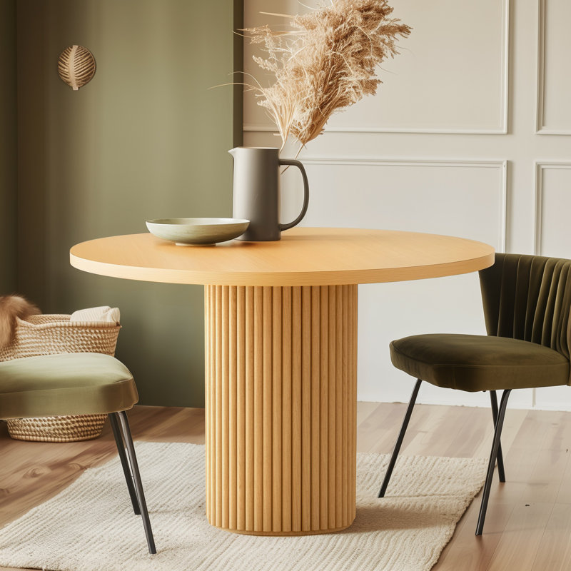 Astraea Round Wood Dining Table, 29.6"H x 40"L x 40"W, Natural
