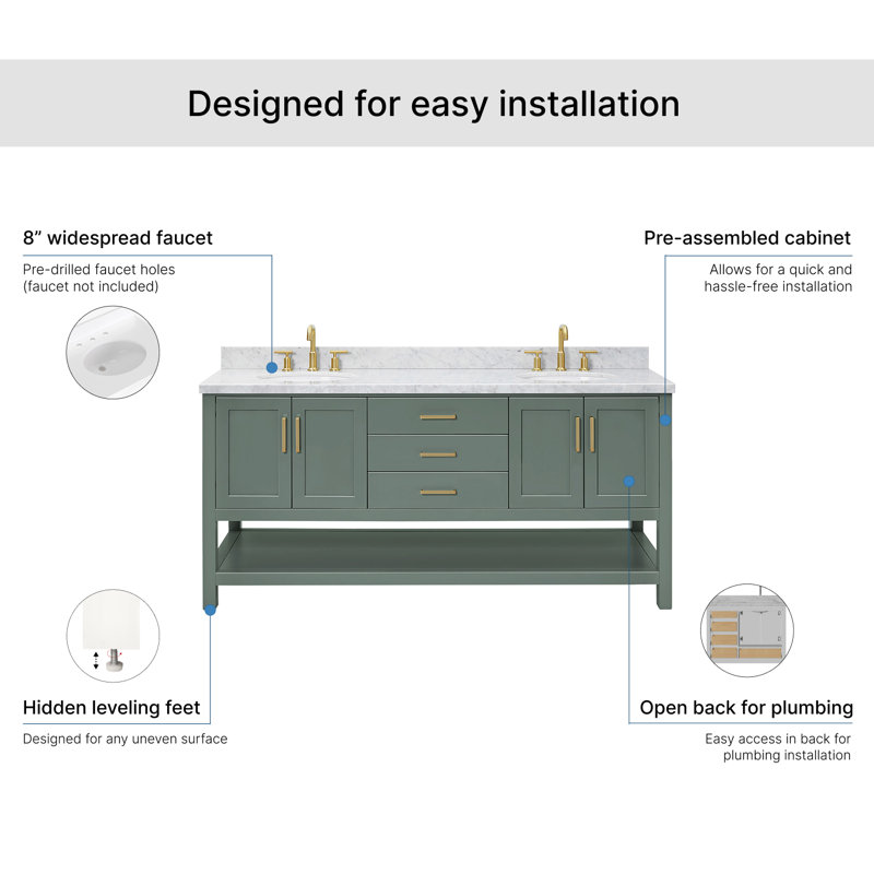 Magnolia Bath Vanity Rectangular Basin S073DCWRV, Oval, Vintage Green