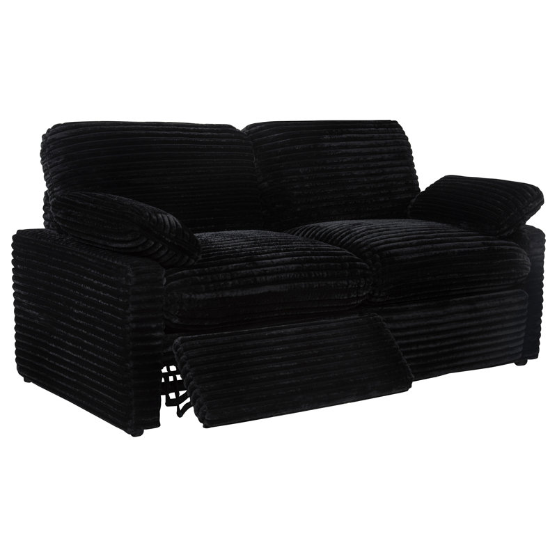 Causeuse électrique modulaire sans os Roca, Black Corduroy