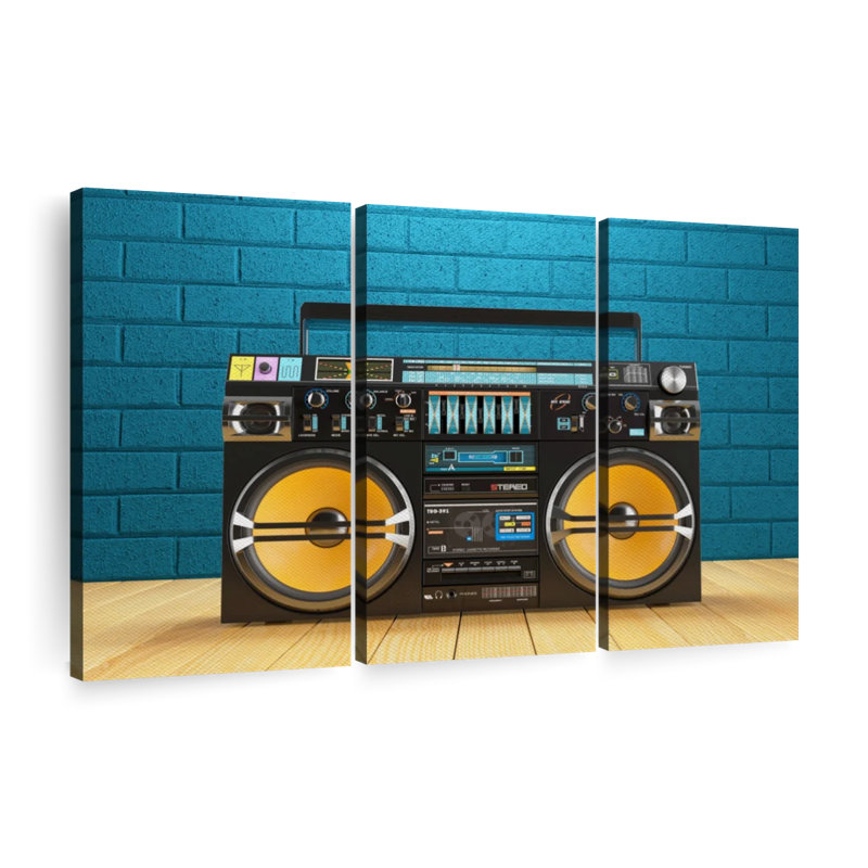 " Boombox Player ", 28" H x 45" W x 1.25" D