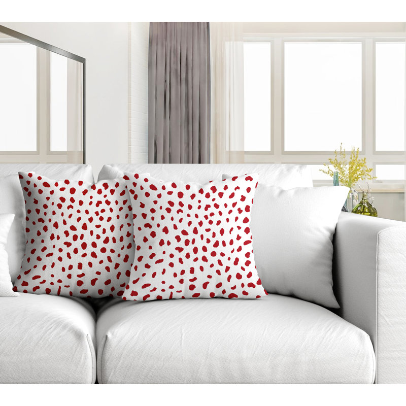 Coussin décoratif intérieur / extérieur, L 19 po x H 19 po, Rouge