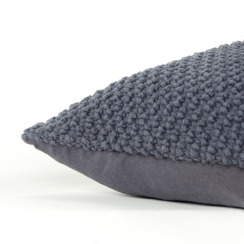 Saskia Embroidered Throw Pillow, Dark Gray