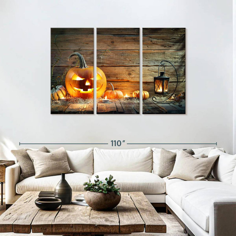 Lelend Rustic Jack O Lantern, 48" H x 74" W